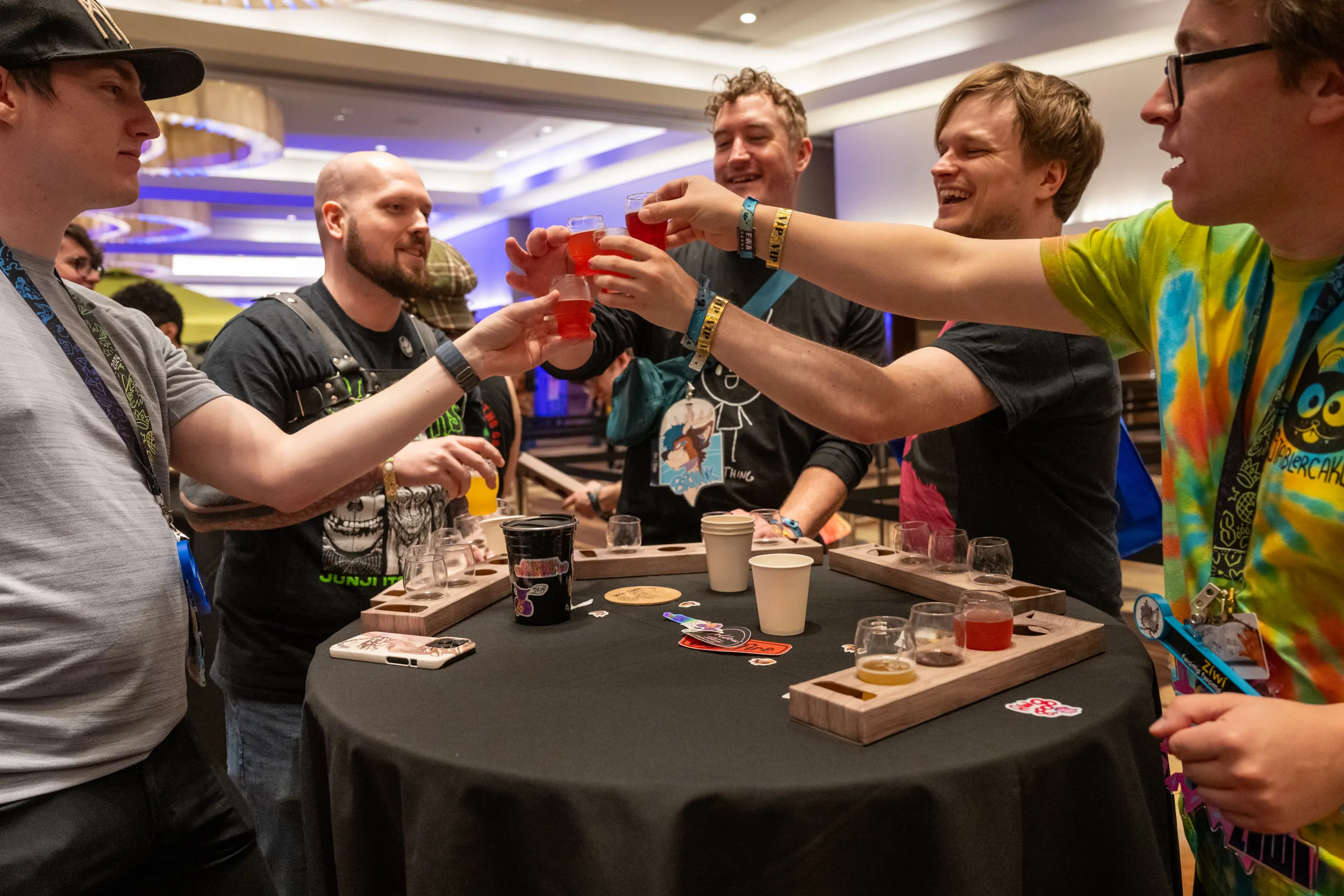 People enjoying beer at Hoppy Hour.